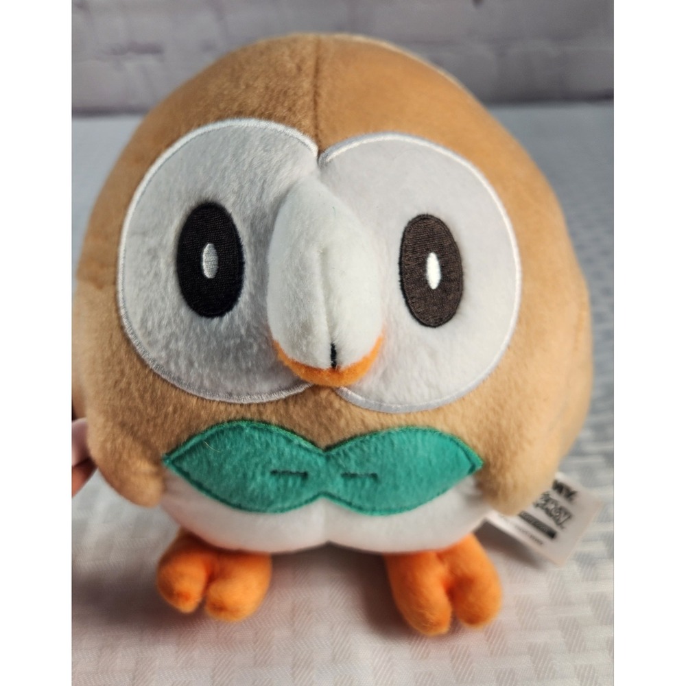 Pokemon ROWLET Plush Stuffed Animal Owl 2017 TOMY Nintendo Figure